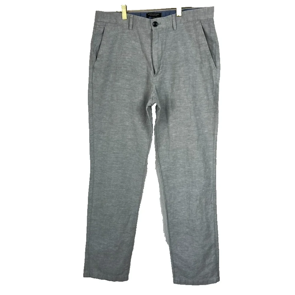 Banana Republic Kentfield Pant Men's Size 34x34 Gray Front Pockets Chino